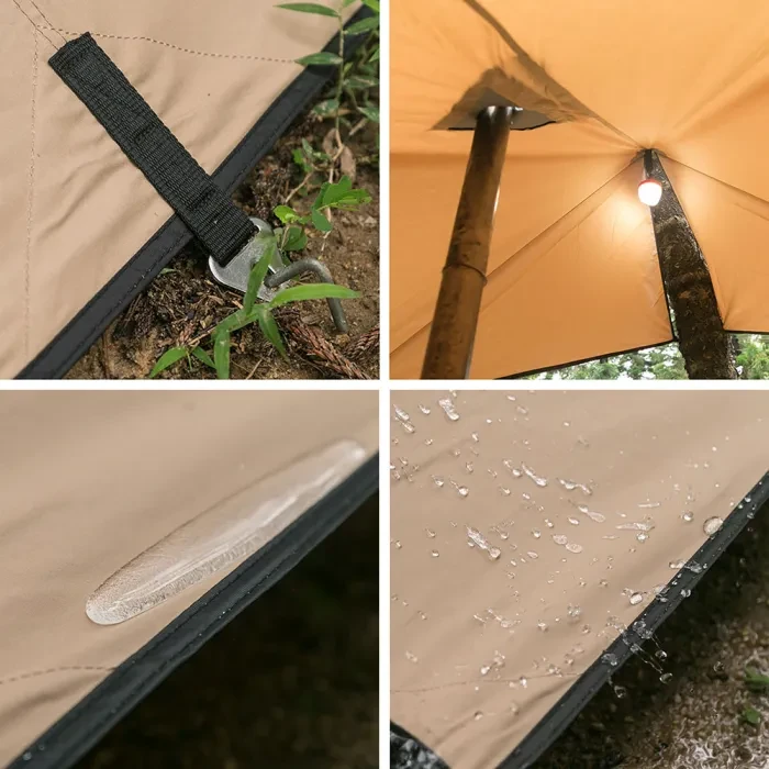 Rhombus Bushcraft Unterstand mit Herdheber | Leinwand Wolf Den Tarp 2.0 | Lonewolf902 Signatur