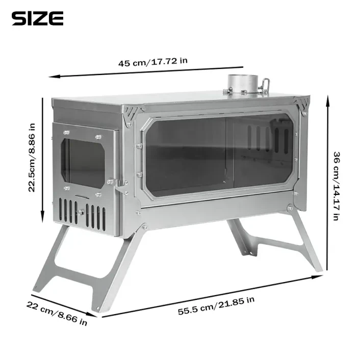 T-Brick Ultra | Tragbarer Titan-Holzofen | Camping Zeltofen für 3-6P | POMOLY  Neue Serie