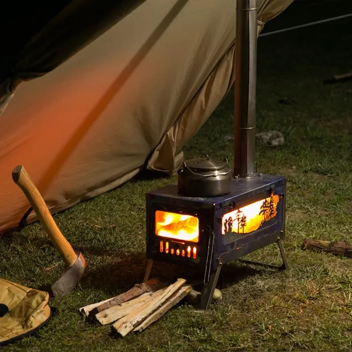 T1 Woods Night | Fastfold Titan Holzofen für Camping und Jagd | POMOLY   Winter Edition