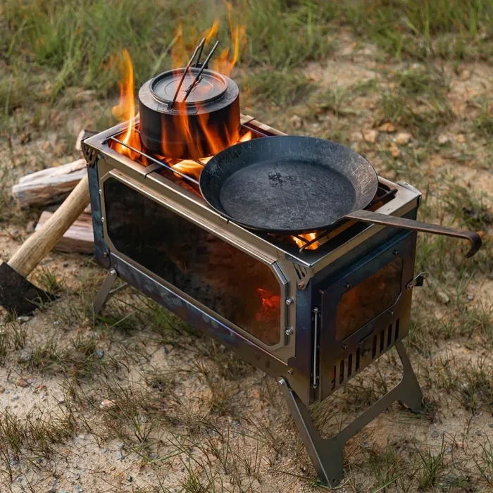 T-Brick Ultra | Tragbarer Titan-Holzofen | Camping Zeltofen für 3-6P | POMOLY  Neue Serie