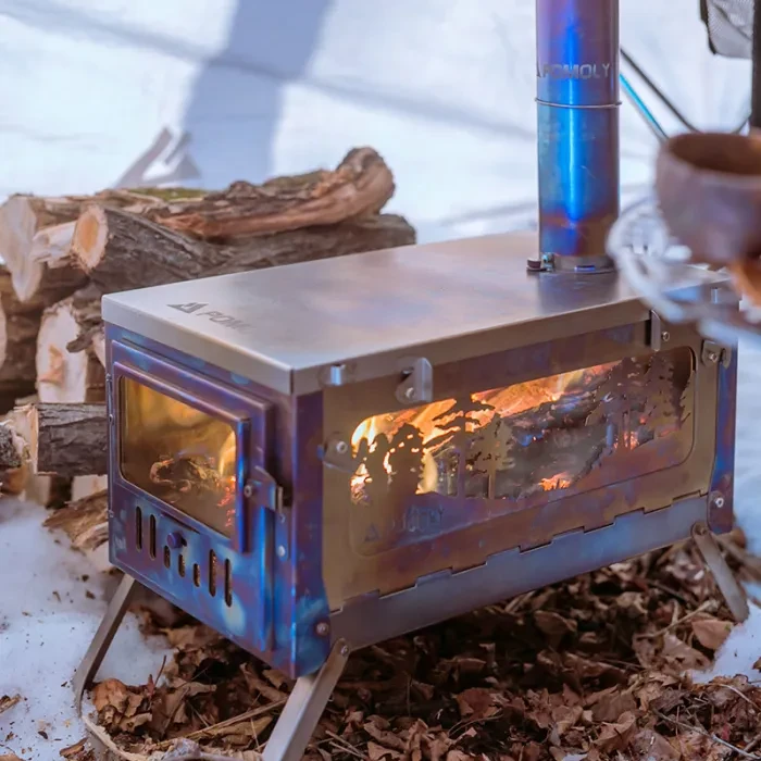 T1 Woods Night | Fastfold Titan Holzofen für Camping und Jagd | POMOLY   Winter Edition
