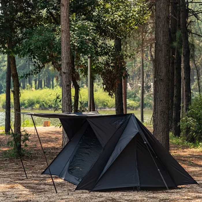 STOVEHUT BLACK Shelter Hot Tent mit Stove Jack | Camping Hot Tent | POMOLY Neuankömmling