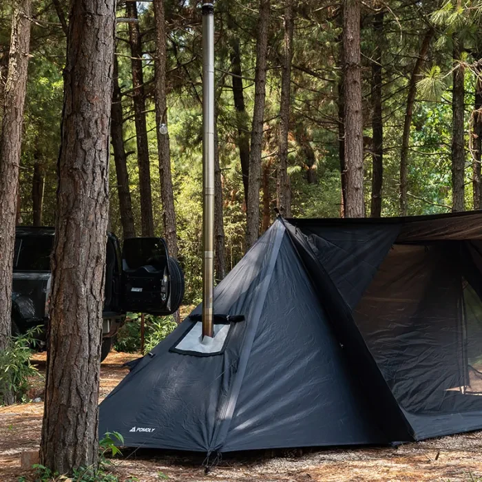 STOVEHUT BLACK Shelter Hot Tent mit Stove Jack | Camping Hot Tent | POMOLY Neuankömmling