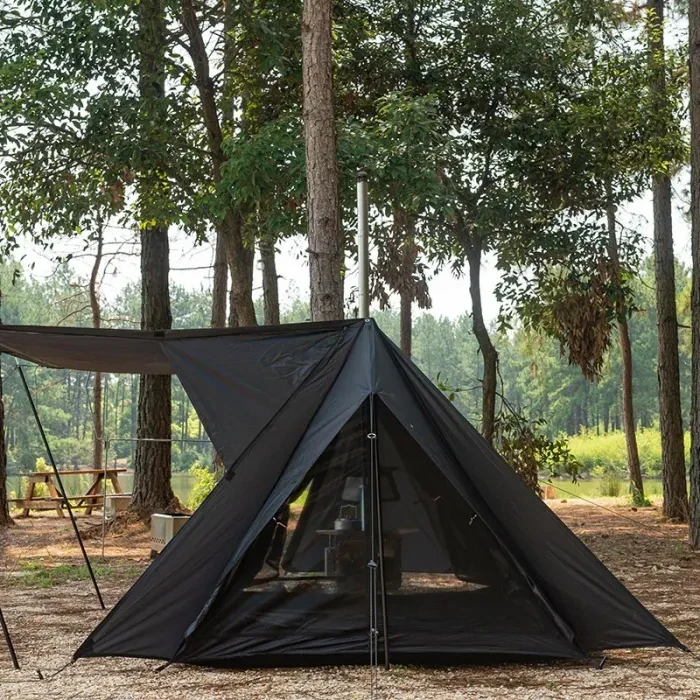 STOVEHUT BLACK Shelter Hot Tent mit Stove Jack | Camping Hot Tent | POMOLY Neuankömmling