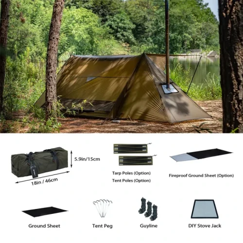 STOVEHUT 20 Ultralight Shelter Hot Tent Camping Zelt mit Stove Jack | POMOLY Neuankömmling