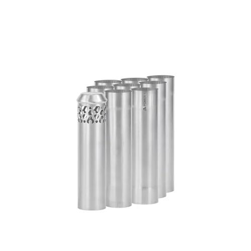 Φ2.36in x 9.84in x 9 Abschnitte (Φ6cm x 25cm) Titan-Ofenrohr-Set | Abnehmbarer montierter Schornstein | POMOLY Neuankömmling 2023