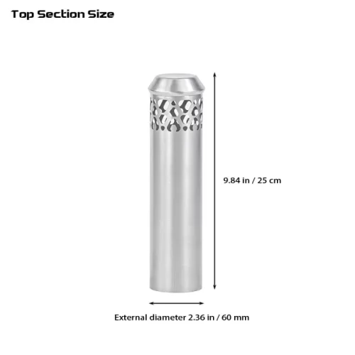 Φ2,36 Zoll x 9,84 Zoll (Φ6 cm x 25 cm) Oberteil aus Titan-Schornstein mit Funkenfänger | POMOLY