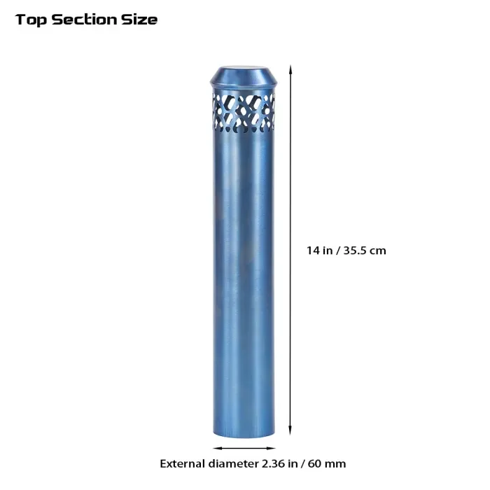 Φ2.36in x 14.17in x 9 Abschnitte (Φ6cm x 36cm) Gradient Blue Titan Schornstein-Set | Abnehmbarer montierter Schornstein | POMOLY Neuankömmling 2023