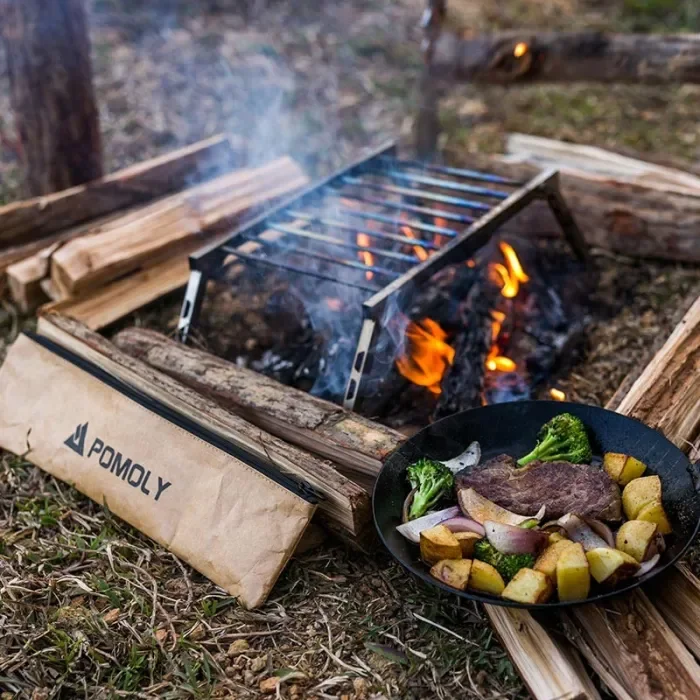 TG Grill Ultraleichter Titan-Klappgrillrost | POMOLY