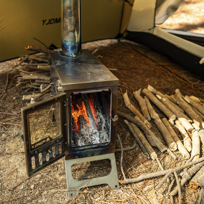 X-Ti Mini | Doppelfaltbarer Titan-Holzofen | POMOLY Neue Ankunft