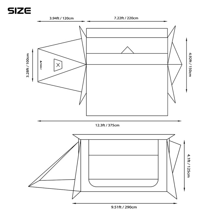 STOVEHUT 20 Blau-Grau | Shelter Hot Tent | POMOLY Neuheit