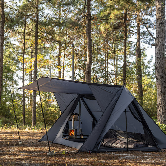 STOVEHUT 20 Blau-Grau | Shelter Hot Tent | POMOLY Neuheit