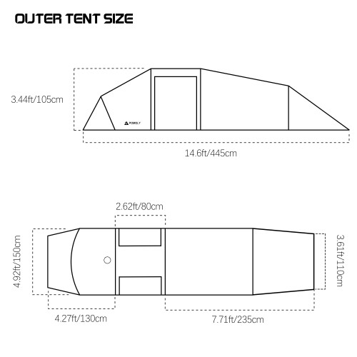 【Vorbestellung】Openvista 2 | Tunnel-Hot-Tent für 2 Personen | POMOLY Neuheit