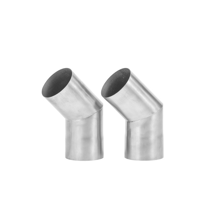 45/90 Grad Titan-Schornsteinabschnitt | Φ2,76 Zoll x 2 Abschnitte (Φ7 cm) Titan-Ofenrohr für Holzofen | POMOLY