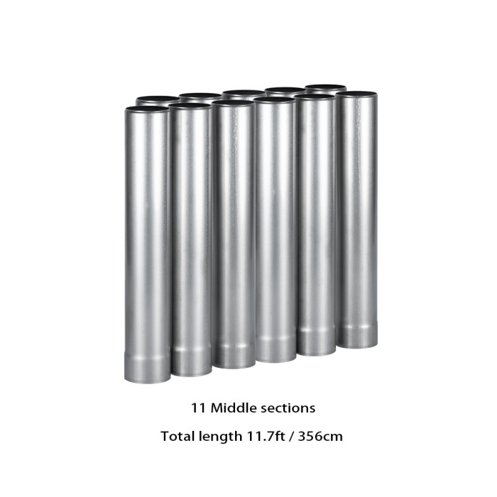 Φ2.36in x 14.17in (Φ6cm x 36cm) Titanverlängerung Mittelteil Schornsteinset | POMOLY