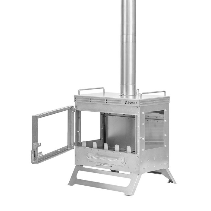 Dweller Ti Ultra 3 – Titan-Camping-Holzofen mit Basis | POMOLY Neuheit