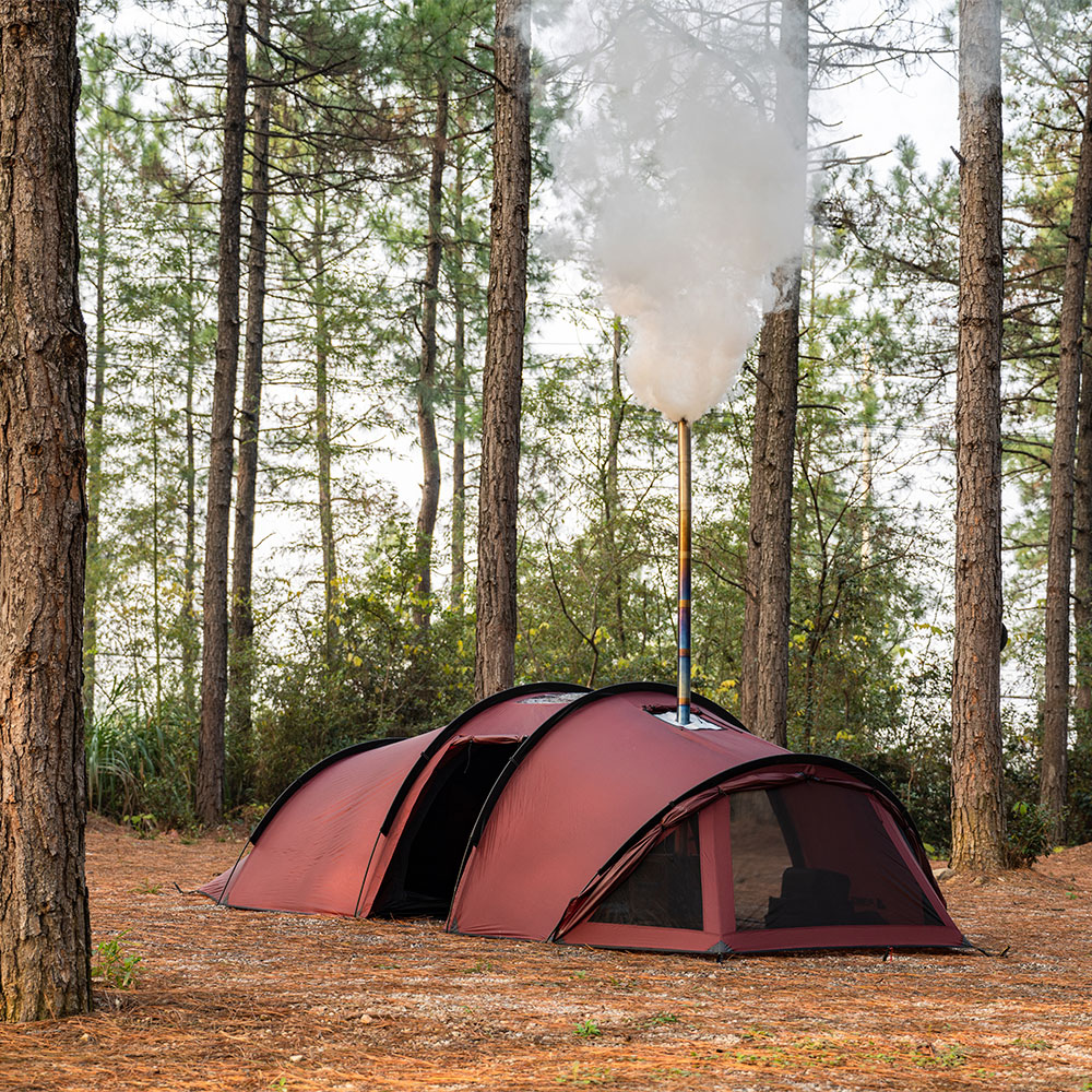 ポモリー Openvista 3 TPU POMOLY 最新 新品未使用 POMOLY トンネルテント | Openvista 3 煙突穴付き 2~3人用