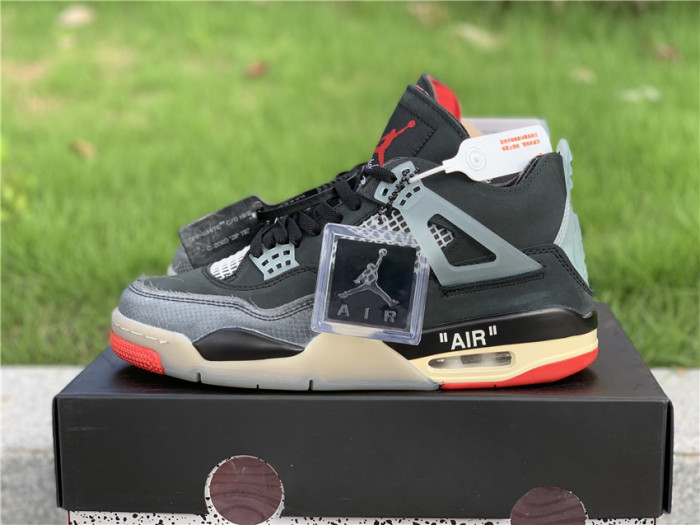 O*FF-W*HITE x Air Jordan 4 “Bred” CV9388-001