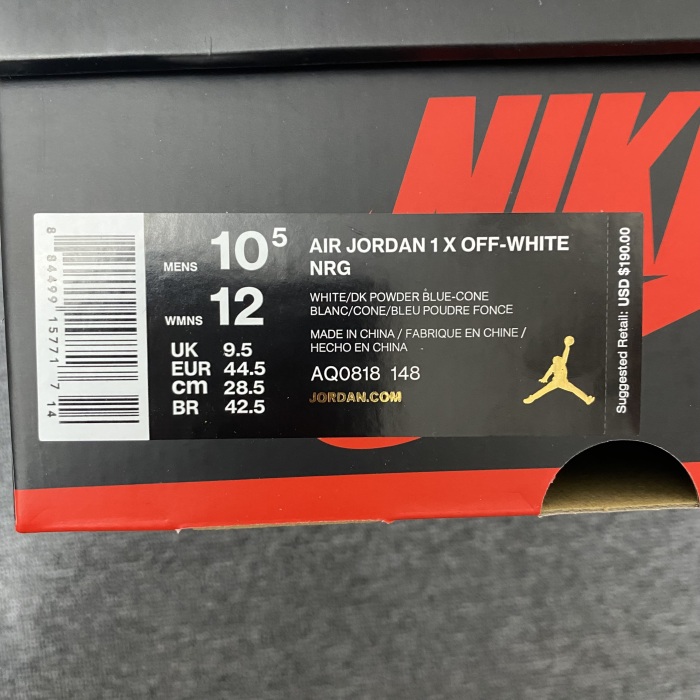 Air Jordan 1 xOFF WHITE Retro High AQ0818 148