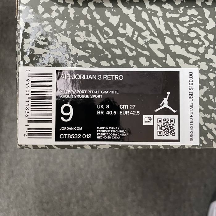 Air Jordan 3 Cool Gray CT8532-012