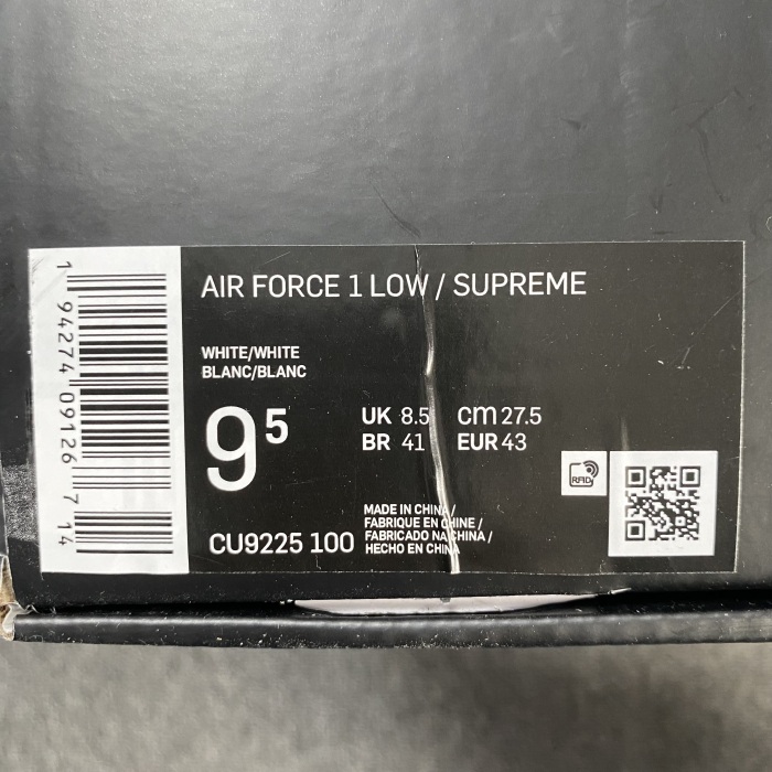 S*upreme x N*ike A*ir Force 1 Low CU9225 100