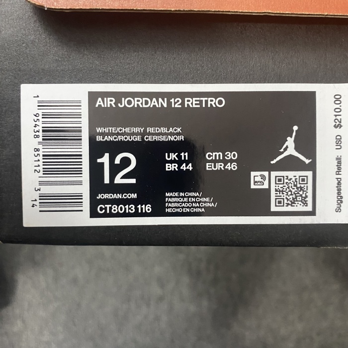 Air Jordan 12 “Cherry”  CT8013-116