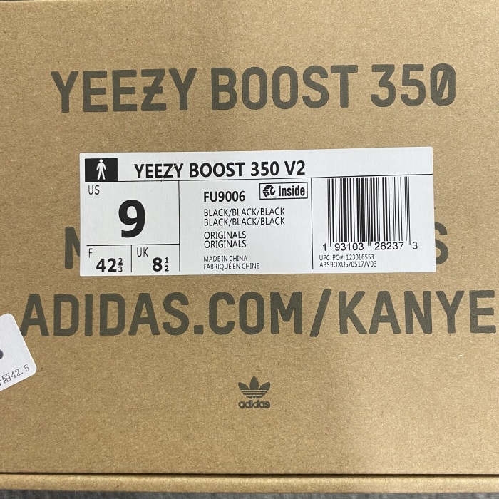 Yeezy 350 Boost V2 Black  FU9006