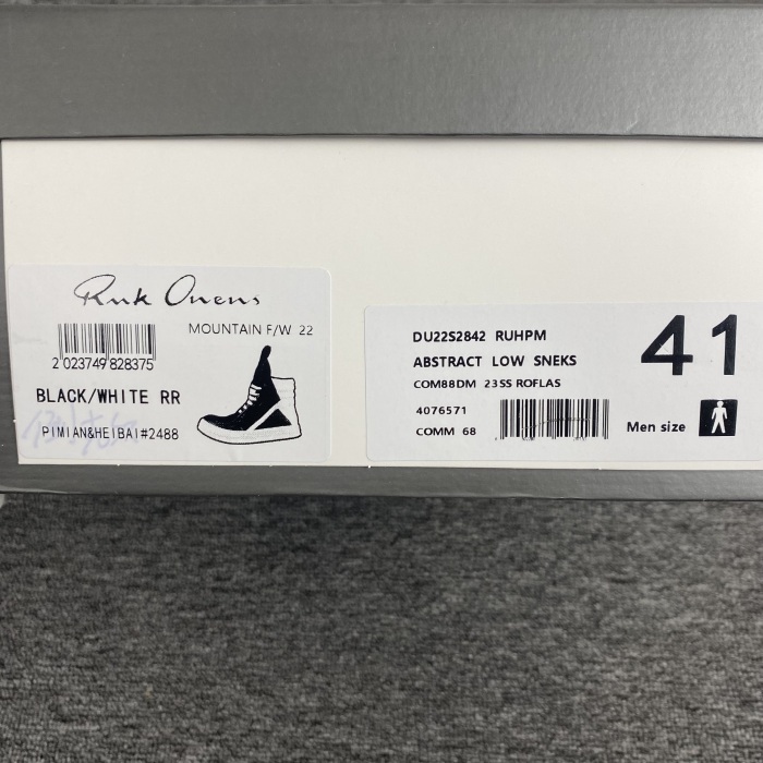 Men Women R*ick O*wens Top Sneaker