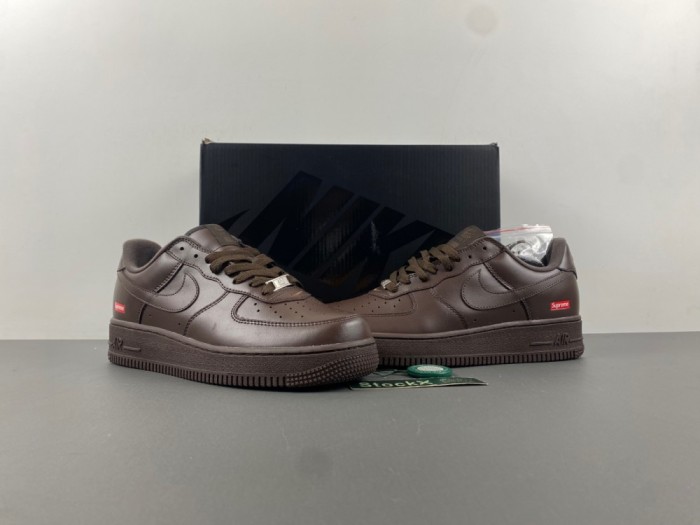S*upreme x N*ike A*ir F*orce 1 Low “Baroque Brown” CU9225-200