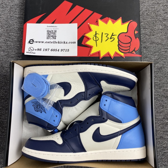 Air Jordan 1 Retro High Obsidian UNC 555088-140