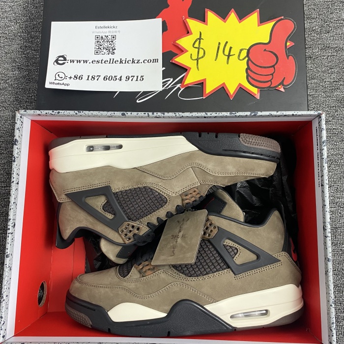 T*ravis S*cott x Air Jordan 4 Retro Brown AJ4-882335