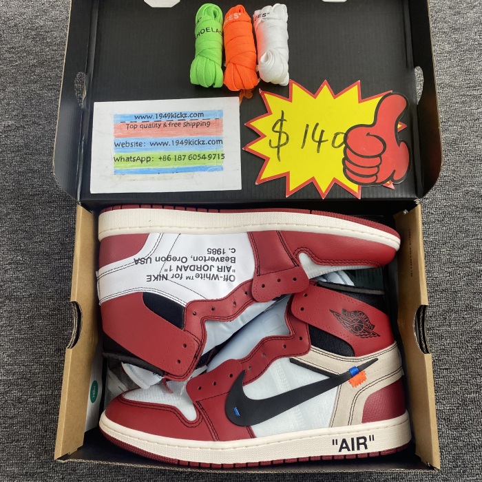 O*FF W*HITE x Air Jordan 1 Retro High AA3834 101