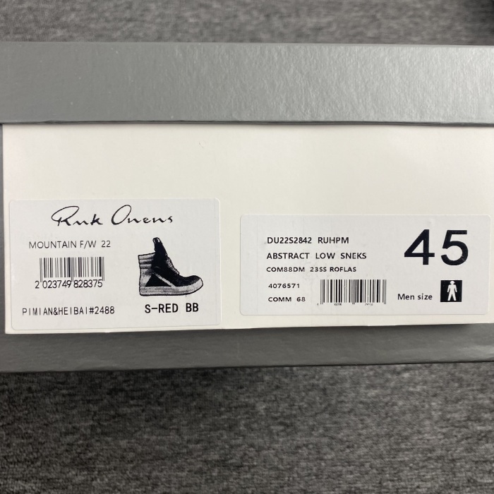 Men R*ick O*wens Top Sneaker