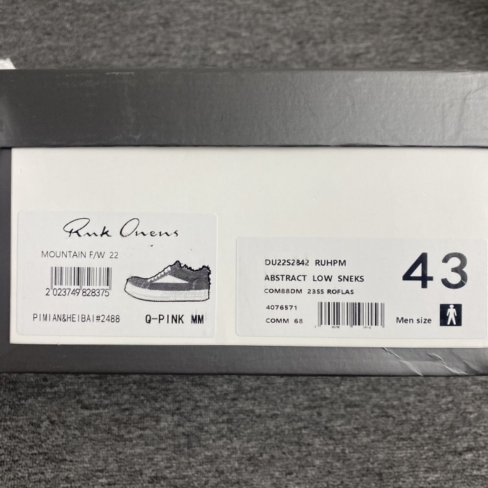 Men Women R*ick O*wens Top Sneaker