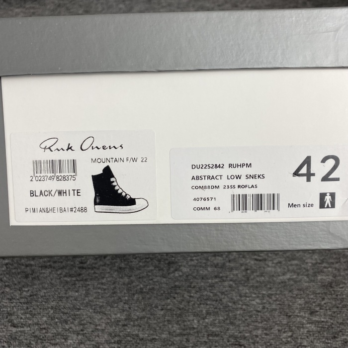 Men Women R*ick O*wens Top Sneaker