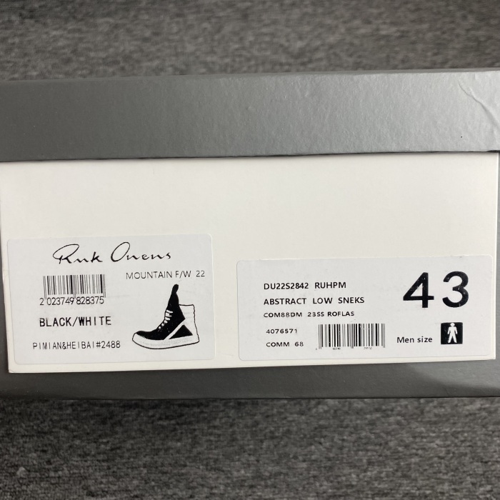 Men R*ick O*wens Top Sneaker
