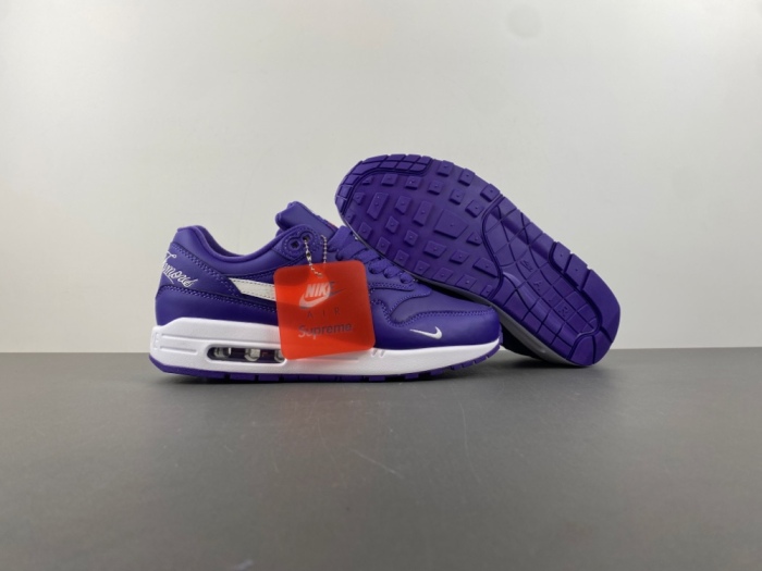 S*upreme x N*ike A*ir M*ax 1 '“Varsity Purple” HF8813-500