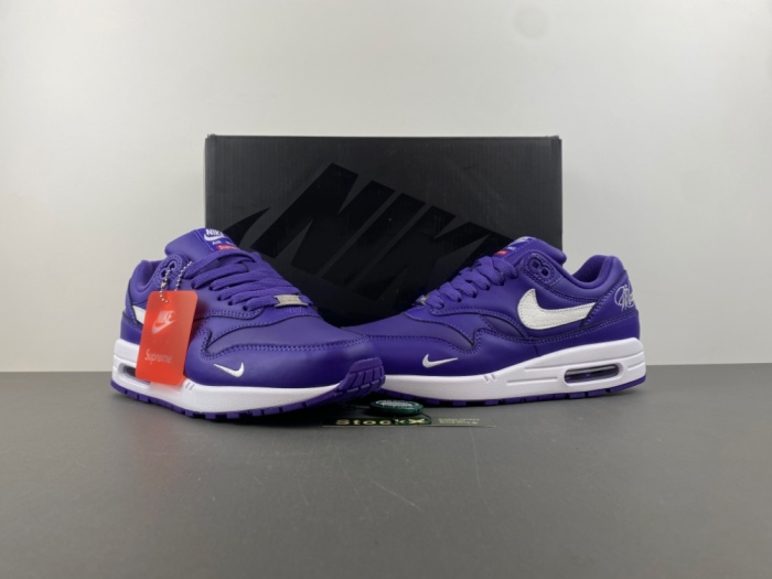 S*upreme x N*ike A*ir M*ax 1 '“Varsity Purple” HF8813-500