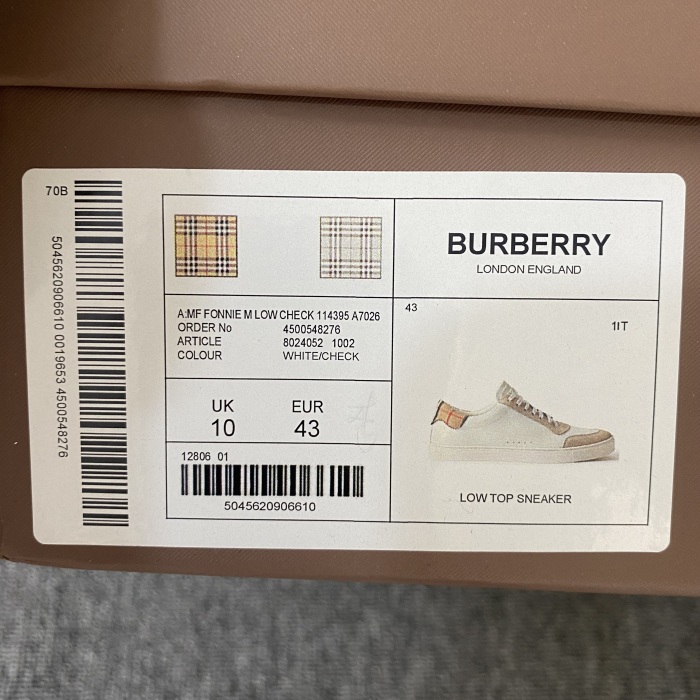 Men Women B*urberry Top Sneaker