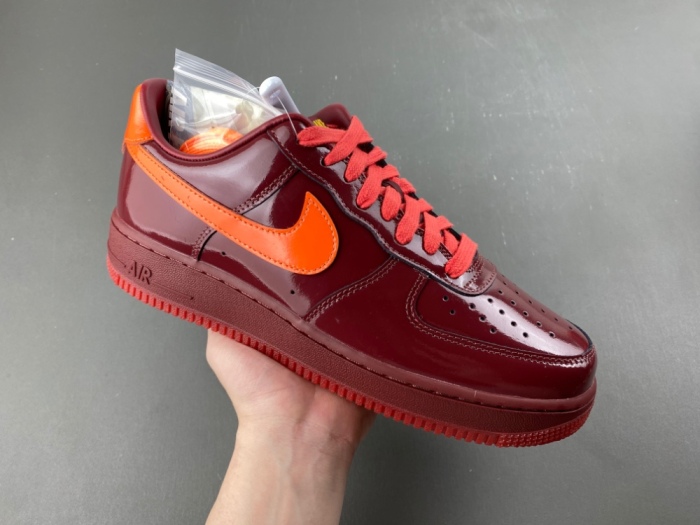 N*ike  A*ir F*orce 1  Low 'Patent Leather Dark Team Red'  IO4489-601