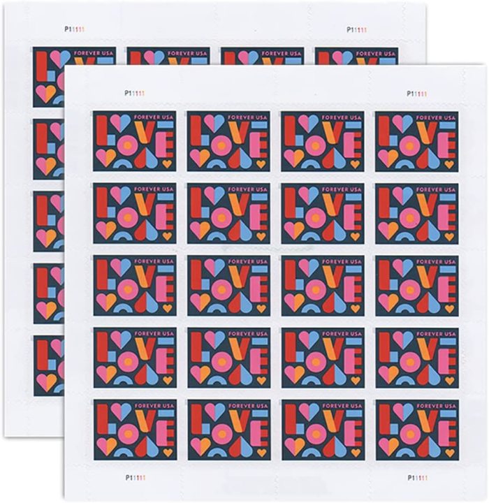 LOVE  2021, 5 sheet of 20, 100 pcs