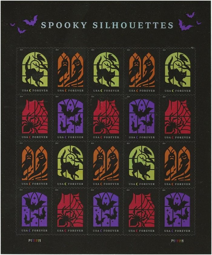 Spooky Silhouettes 2019, 5 sheet of 20, 100 pcs