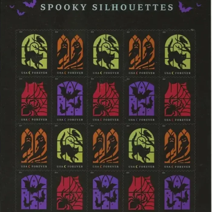 Spooky Silhouettes 2019, 5 sheet of 20, 100 pcs