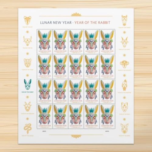 2023 Year of The Rabbit,  5 Sheets of 20, 100 PCS