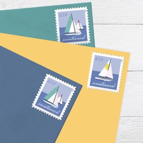 Sailboats Postcard 5 Sheets of 20， 100 pcs 