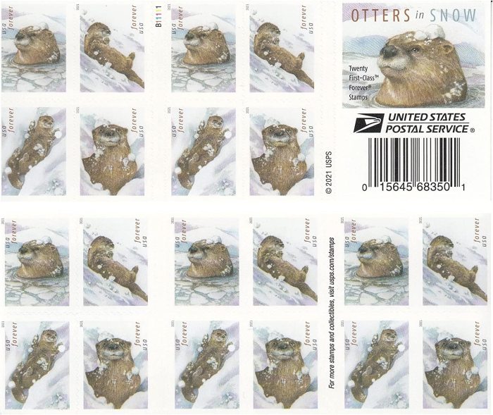 2021 Otters In Snow 5 Booklets 100pcs