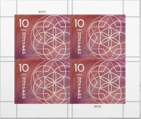 5 Sheets of 4 ， $10 Floral Geometry ，20 PCS 