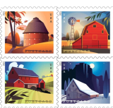 2021 Barns Postcard 5 Sheet total 100pcs