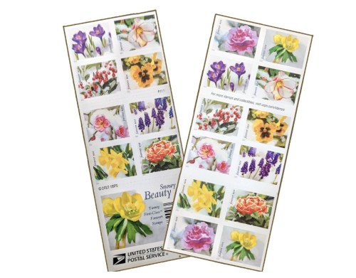Snowy Beauty Postage 5 Books of 20  Holiday Snow Flower Winter Wedding Celebration Christmas Tradition
