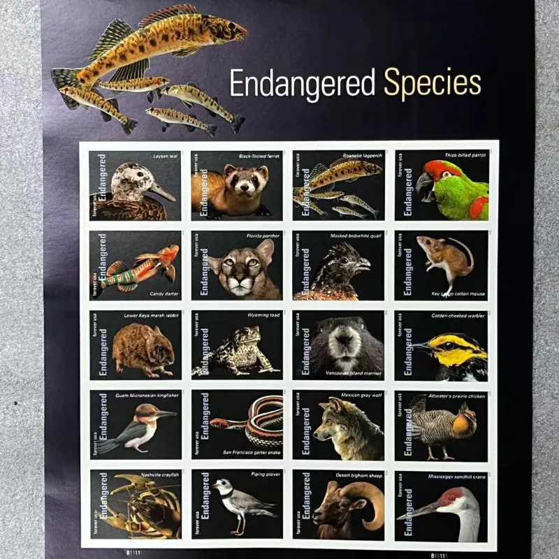 Endangered Species 5 Sheets Of  20, 100Pcs